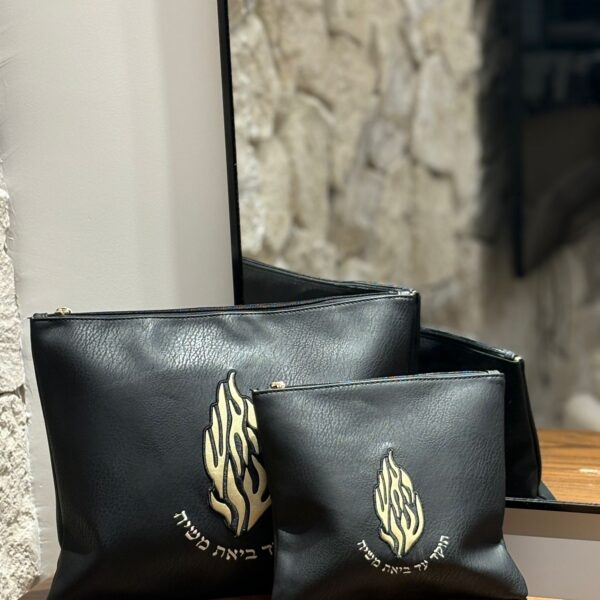 סט כיסויים האש שלי דמוי עור שחור