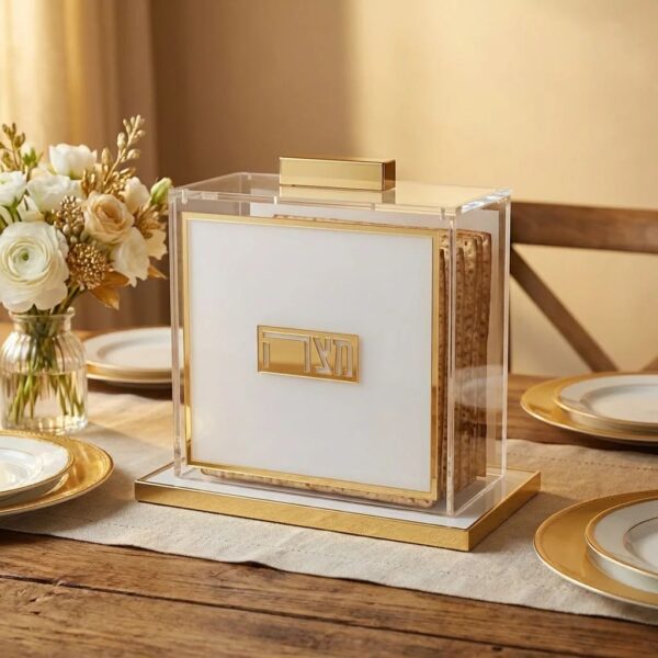 כלי למצה מאקריליק מהודר זהב