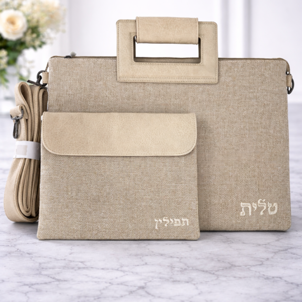 כיסויי פשתן משולב עור