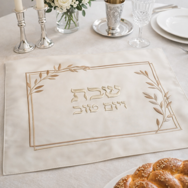 כיסוי חלה דמוי עור פרחים