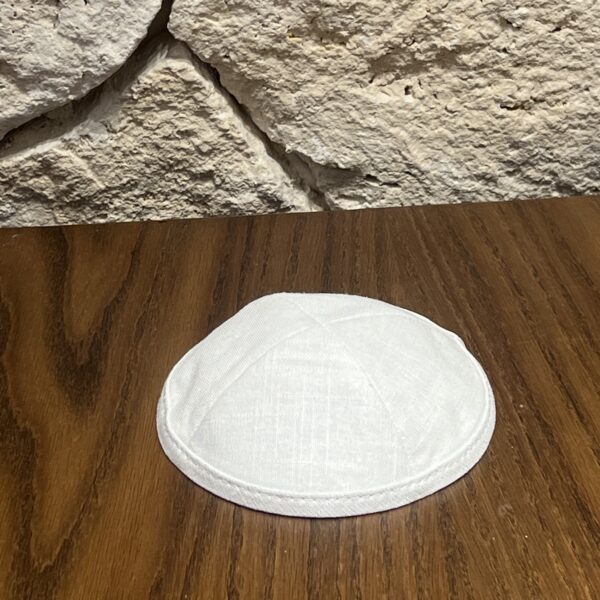 כיפה לבנה ילדים פשתן