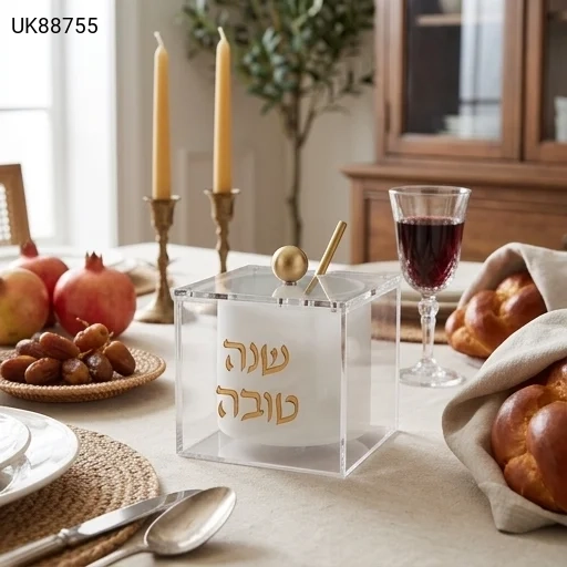 כלי דבש אקריליק גימור זהב